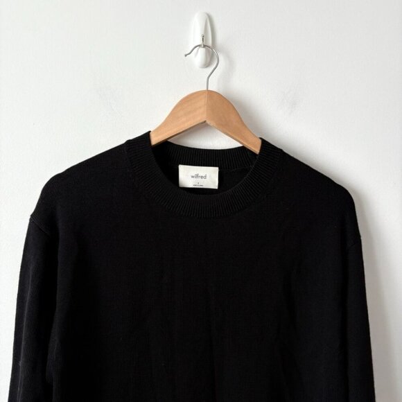 Aritzia Wilfred Merino Wool Endless Crew Neck Sweater Black Size Small - Picture 7 of 10